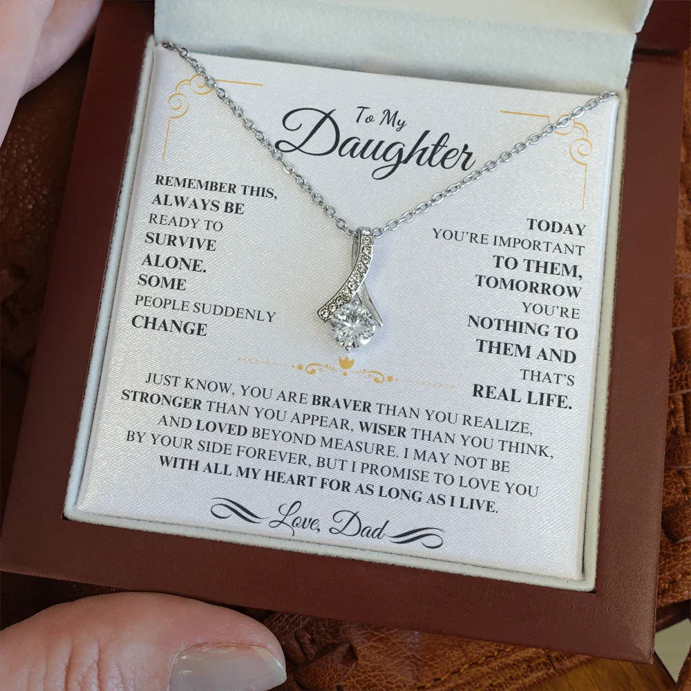 To My Daughter - Alluring Beauty Necklace - Gift Set - SLDDL0111 - Sunshine Letters Co