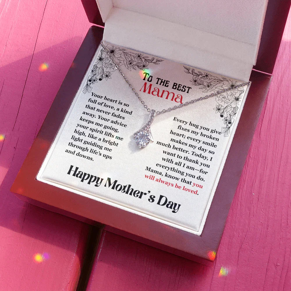 To The Best Mama - Alluring Beauty Necklace - Gift Set - SLPMAE0003 - Sunshine Letters Co
