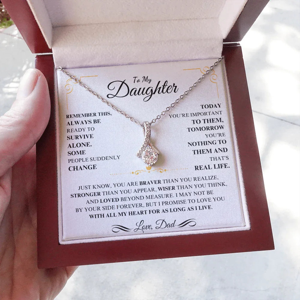 To My Daughter - Alluring Beauty Necklace - Gift Set - SLDDL0111 - Sunshine Letters Co