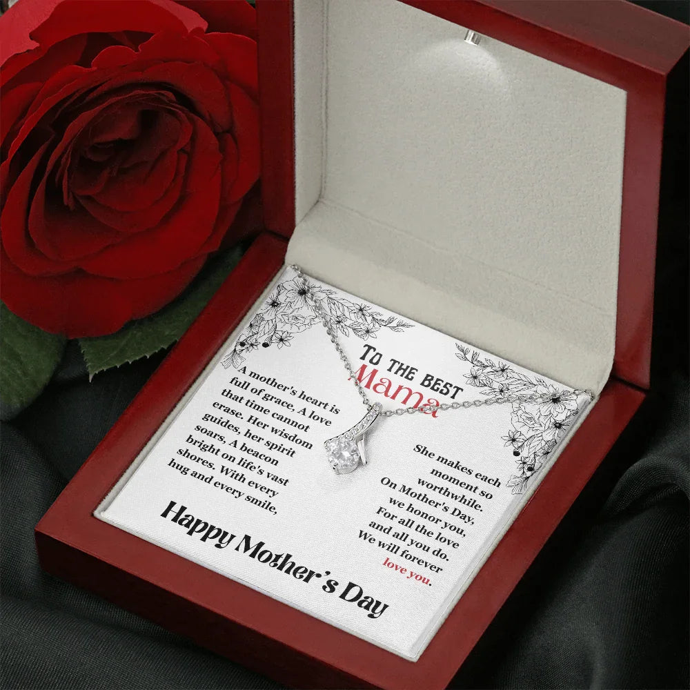 To The Best Mama - Alluring Beauty Necklace - Gift Set - SLPMAE0002 - Sunshine Letters Co