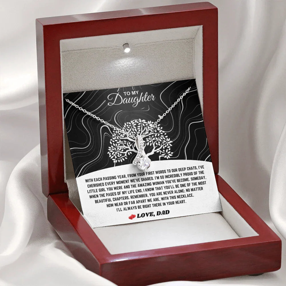To My Daughter - Alluring Beauty Necklace Gift Set - SLDDL0095 - Sunshine Letters Co