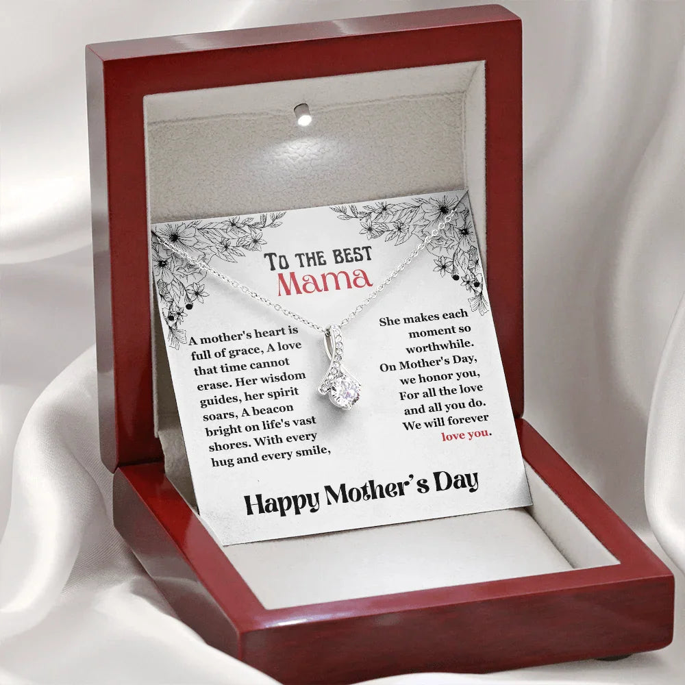To The Best Mama - Alluring Beauty Necklace - Gift Set - SLPMAE0002 - Sunshine Letters Co