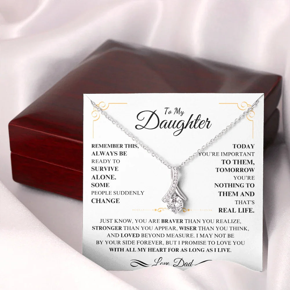 To My Daughter - Alluring Beauty Necklace - Gift Set - SLDDL0111 - Sunshine Letters Co