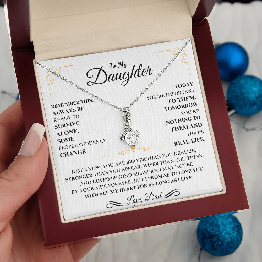 To My Daughter - Alluring Beauty Necklace - Gift Set - SLDDL0111 - Sunshine Letters Co