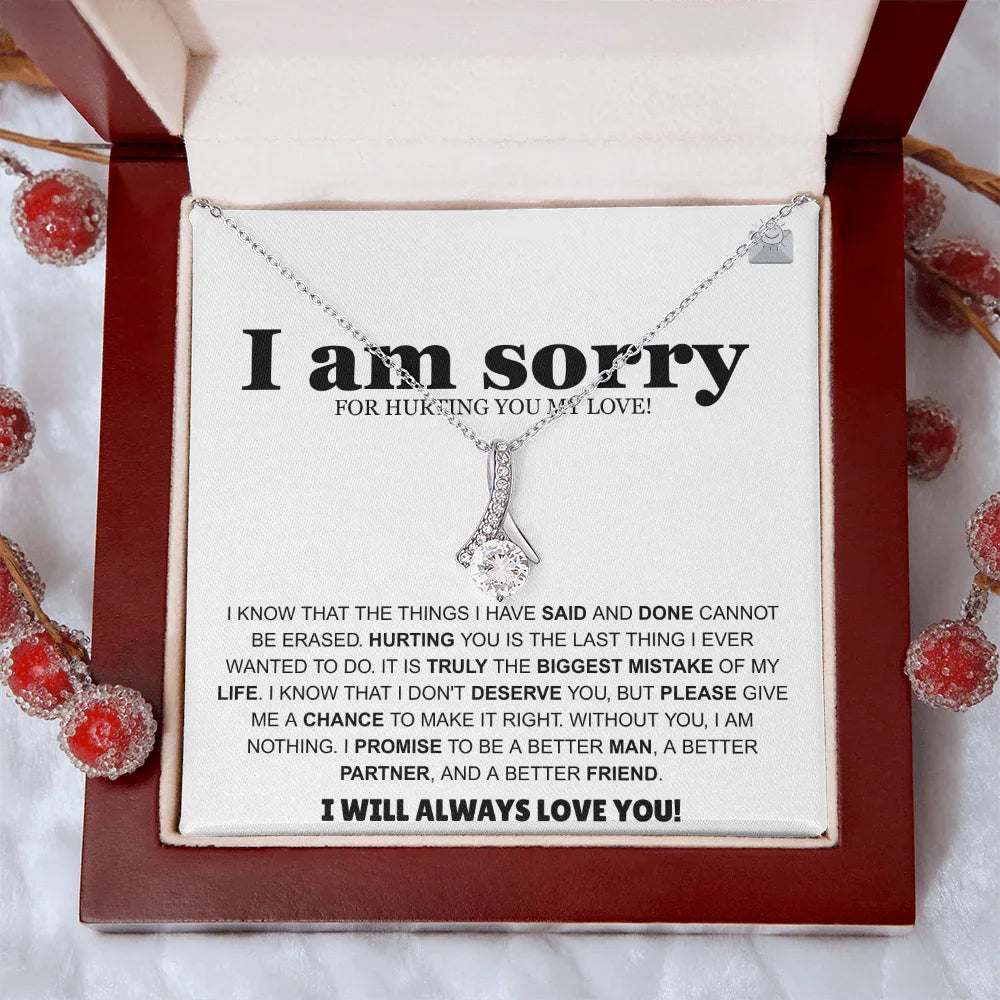 I am sorry - Alluring Beauty Necklace - Apology Gift Set - SLDDL0124 - Sunshine Letters Co