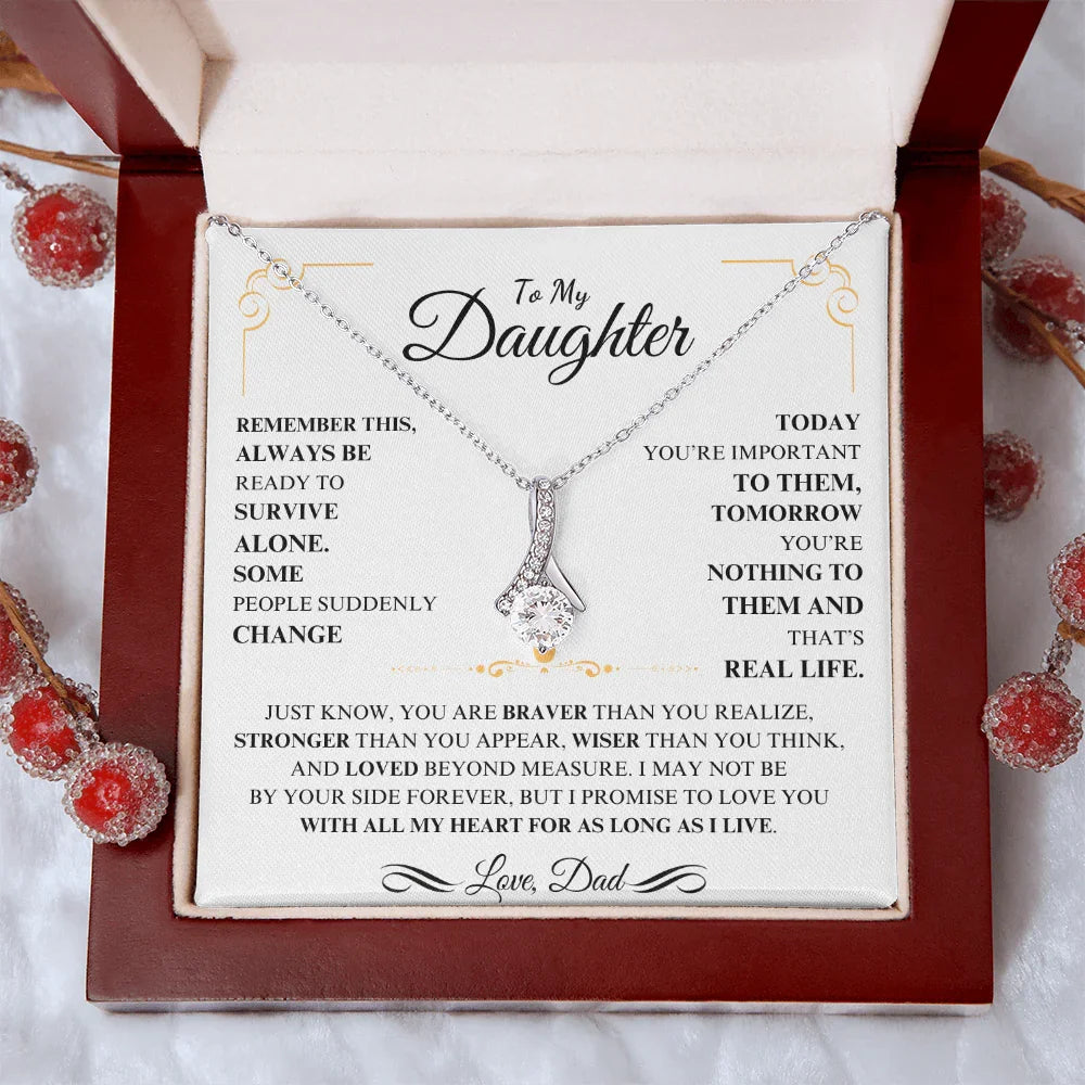 To My Daughter - Alluring Beauty Necklace - Gift Set - SLDDL0111 - Sunshine Letters Co