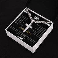 To My Son - Cuban Chain - Artisan Cross Necklace - Gift Set - SLDDL0010 - Sunshine Letters Co