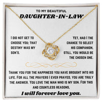 To My Beautiful Daughter-in-Law - Love Knot Necklace Gift Set - SLDDL0019 - Sunshine Letters Co
