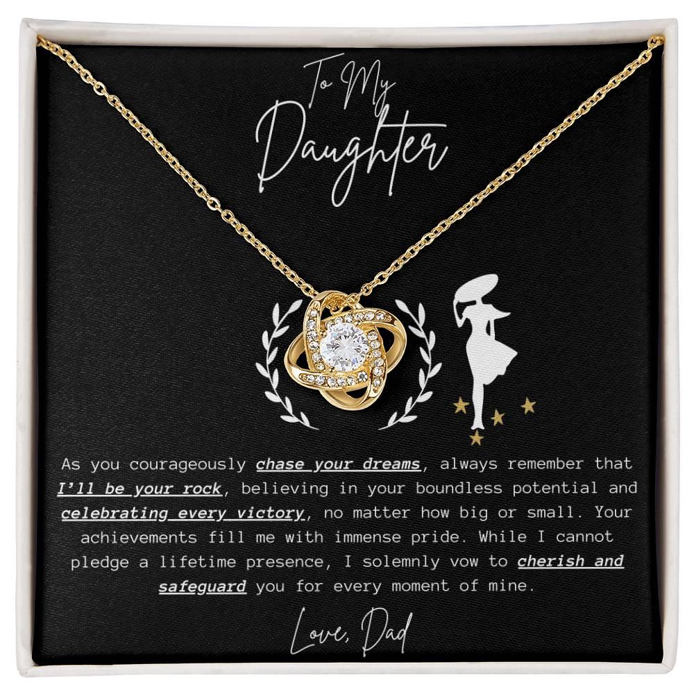 To My Daughter - Love Knot Necklace Gift Set - SLDDL0045 - Sunshine Letters Co