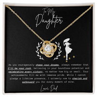 To My Daughter - Love Knot Necklace Gift Set - SLDDL0045 - Sunshine Letters Co