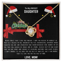 To My SWEET Daughter - Love Knot Necklace Gift Set - SLDDL0051 - Sunshine Letters Co