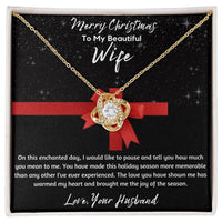 To My Beautiful Wife - Love Knot Necklace - Gift Set - SLDDL0050 - Sunshine Letters Co