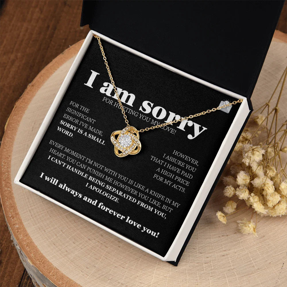 I am sorry - Love Knot Necklace - Gift Set - SLDDL0115 - Sunshine Letters Co