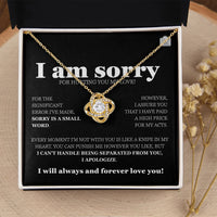 I am sorry - Love Knot Necklace - Gift Set - SLDDL0115 - Sunshine Letters Co
