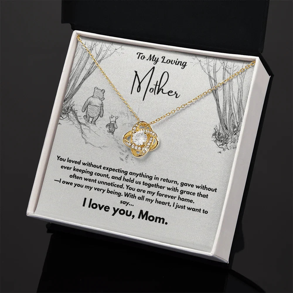 A Letter To My Loving Mother - Love Knot Necklace - Gift Set - SLDDL0140
