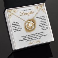 To My Beautiful Daughter - Love Knot Necklace - Gift Set - SLDDL0090 - Sunshine Letters Co
