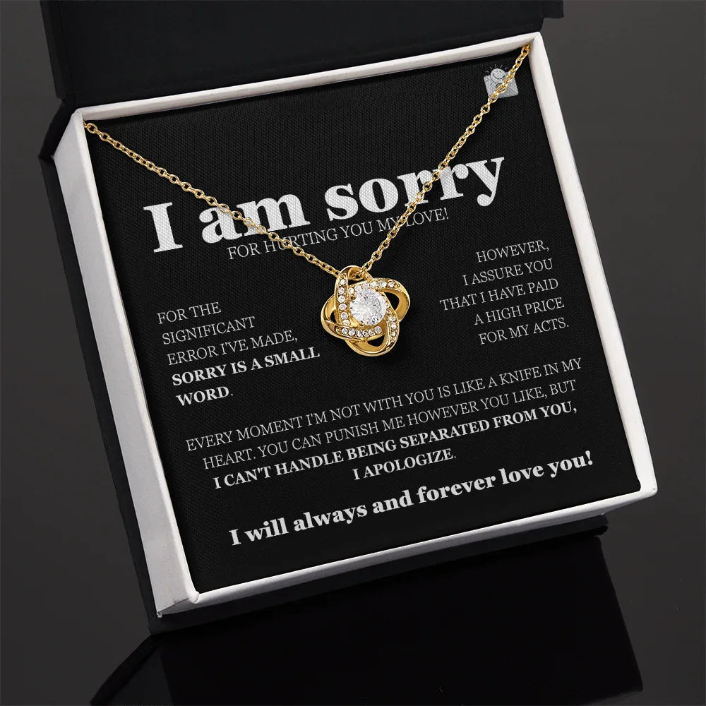 I am sorry - Love Knot Necklace - Gift Set - SLDDL0115 - Sunshine Letters Co