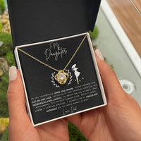 To My Daughter - Love Knot Necklace Gift Set - SLDDL0045 - Sunshine Letters Co