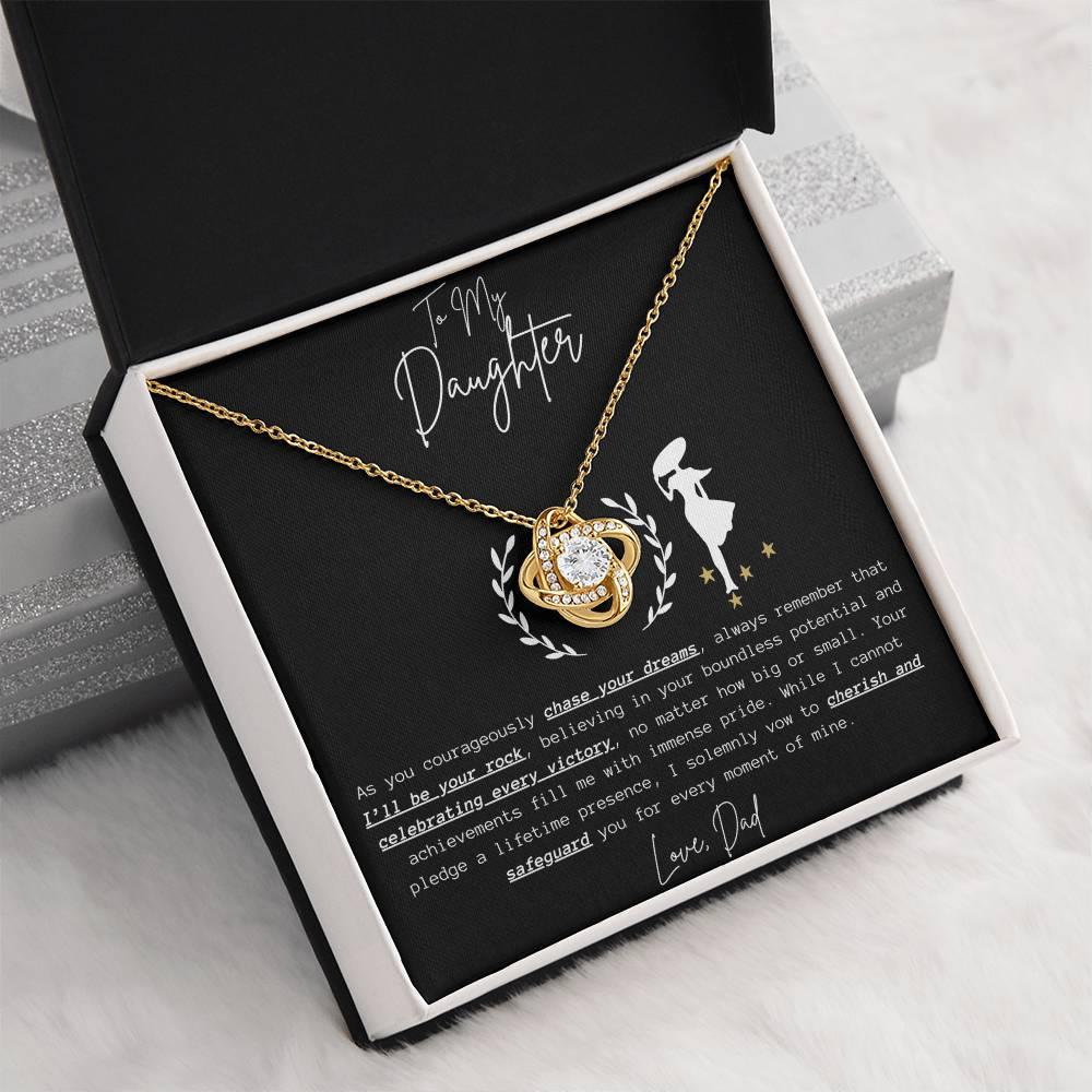 To My Daughter - Love Knot Necklace Gift Set - SLDDL0045 - Sunshine Letters Co