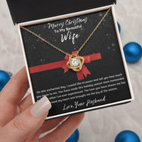 To My Beautiful Wife - Love Knot Necklace - Gift Set - SLDDL0050 - Sunshine Letters Co