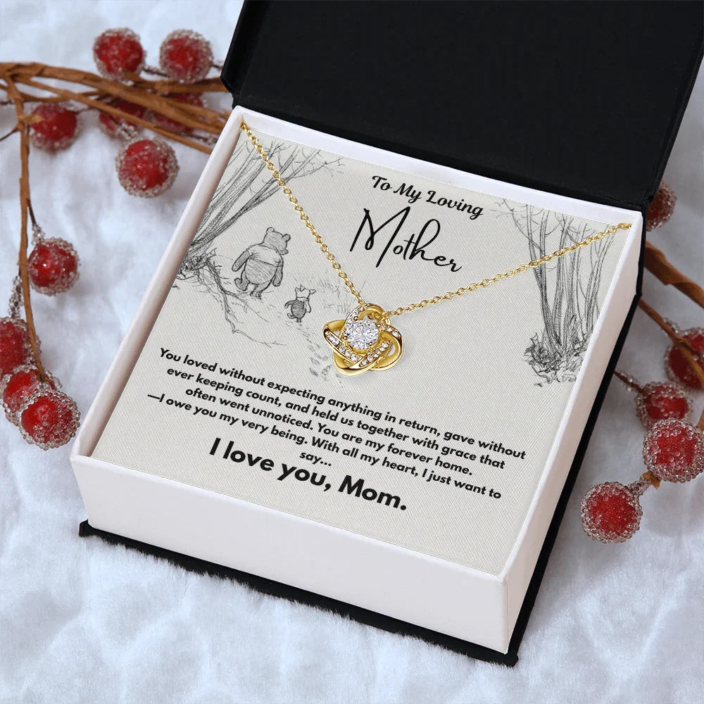 A Letter To My Loving Mother - Love Knot Necklace - Gift Set - SLDDL0140