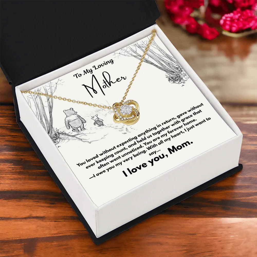 A Letter To My Loving Mother - Love Knot Necklace - Gift Set - SLDDL0140