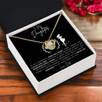 To My Daughter - Love Knot Necklace Gift Set - SLDDL0045 - Sunshine Letters Co