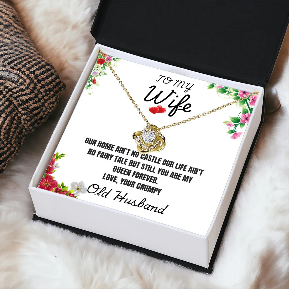 To My Wife - Love Knot Necklace - Gift Set - SLDDL0097 - Sunshine Letters Co