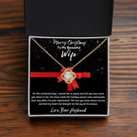 To My Beautiful Wife - Love Knot Necklace - Gift Set - SLDDL0050 - Sunshine Letters Co