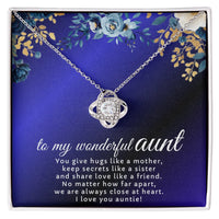 To My Wonderful Aunt - Love Knot Necklace - Gift Set - SLDDL0121 - Sunshine Letters Co