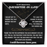 To My Beautiful Daughter-in-Law - Love Knot Necklace Gift Set - SLDDL0020 - Sunshine Letters Co