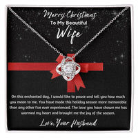 To My Beautiful Wife - Love Knot Necklace - Gift Set - SLDDL0048 - Sunshine Letters Co