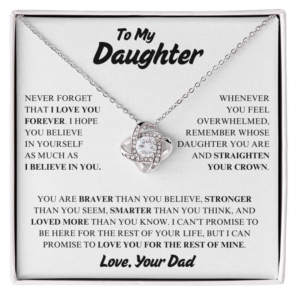 To My Daughter - Love Knot Necklace - Gift Set - SLDDL0091 - Sunshine Letters Co