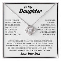 To My Daughter - Love Knot Necklace - Gift Set - SLDDL0091 - Sunshine Letters Co