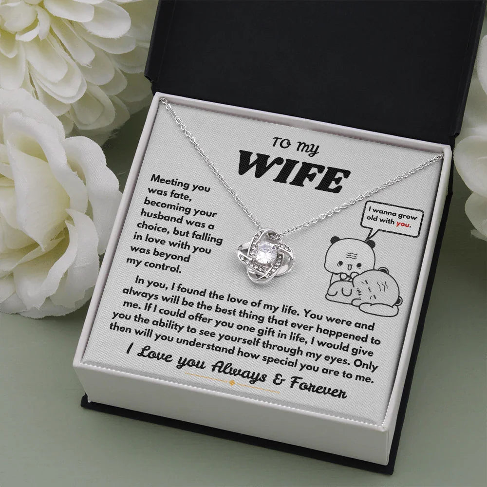 To My Wife - Love Knot Necklace - Gift Set - SLDDL0104 - Sunshine Letters Co