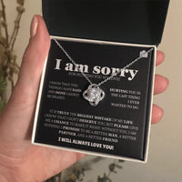 I am sorry - Love Knot Necklace - Apology Gift Set - SLDDL0126 - Sunshine Letters Co