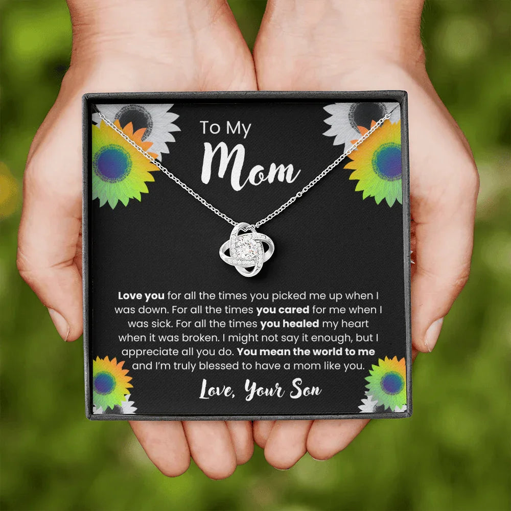 To My Mom - Love Knot Necklace - Gift Set - SLDDL0106 - Sunshine Letters Co
