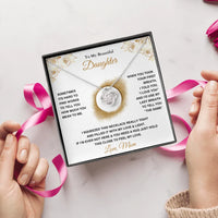 To My Beautiful Daughter - Love Knot Necklace - Gift Set - SLDDL0089 - Sunshine Letters Co