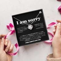 I am sorry - Love Knot Necklace - Apology Gift Set - SLDDL0126 - Sunshine Letters Co
