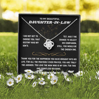 To My Beautiful Daughter-in-Law - Love Knot Necklace Gift Set - SLDDL0020 - Sunshine Letters Co