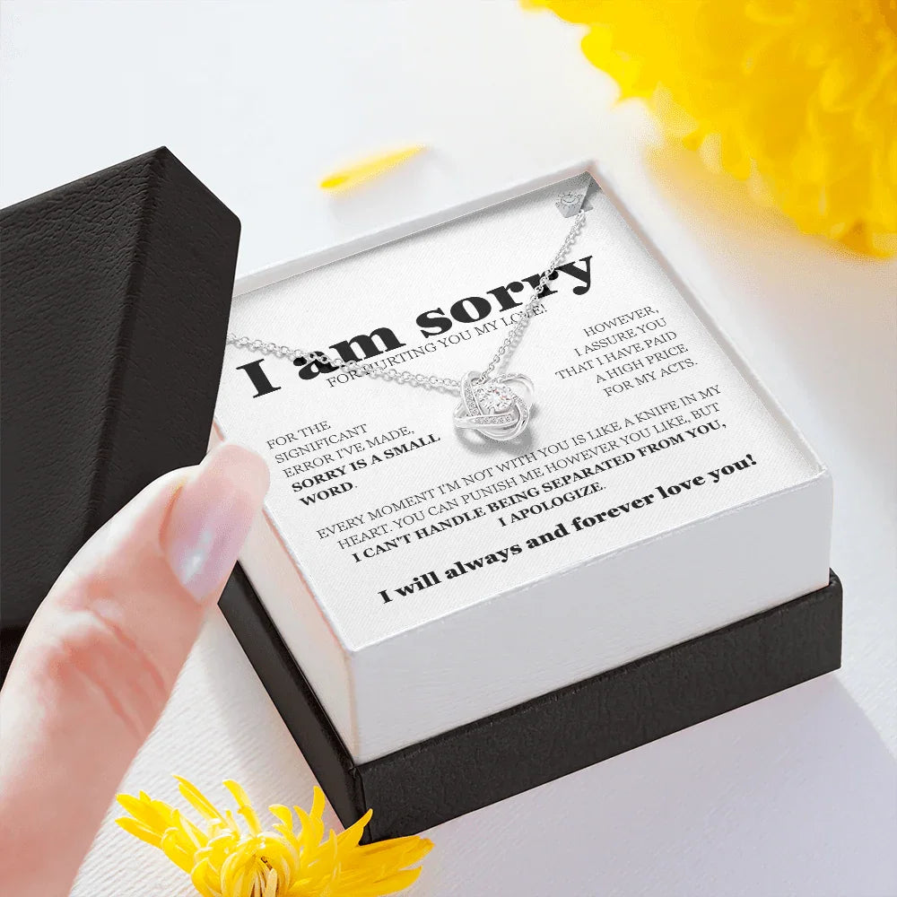 I am sorry - Love Knot Necklace - Gift Set - SLDDL0112 - Sunshine Letters Co
