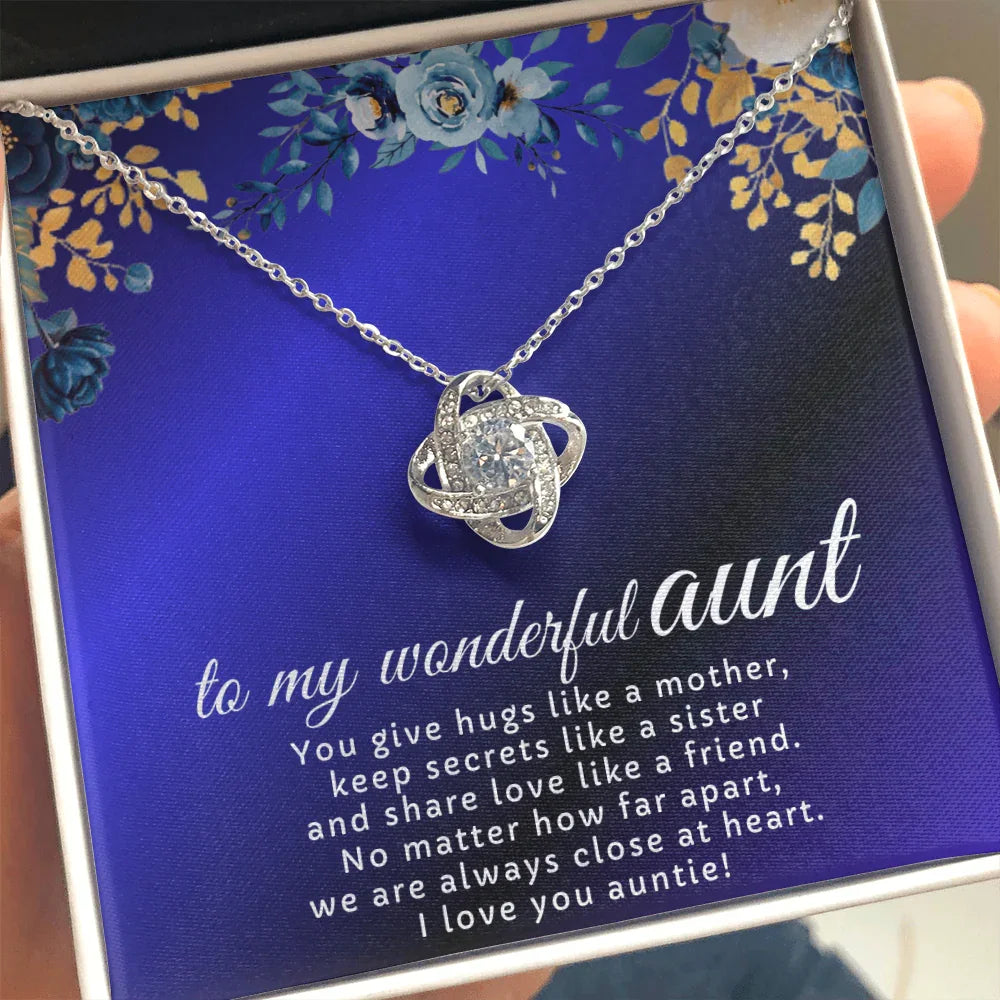 To My Wonderful Aunt - Love Knot Necklace - Gift Set - SLDDL0121 - Sunshine Letters Co