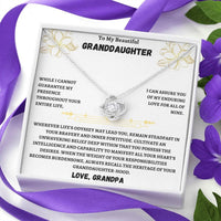 To My Beautiful Granddaughter - Love Knot Necklace Gift Set - SLDDL0012 - Sunshine Letters Co