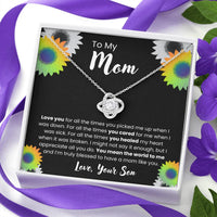 To My Mom - Love Knot Necklace - Gift Set - SLDDL0106 - Sunshine Letters Co
