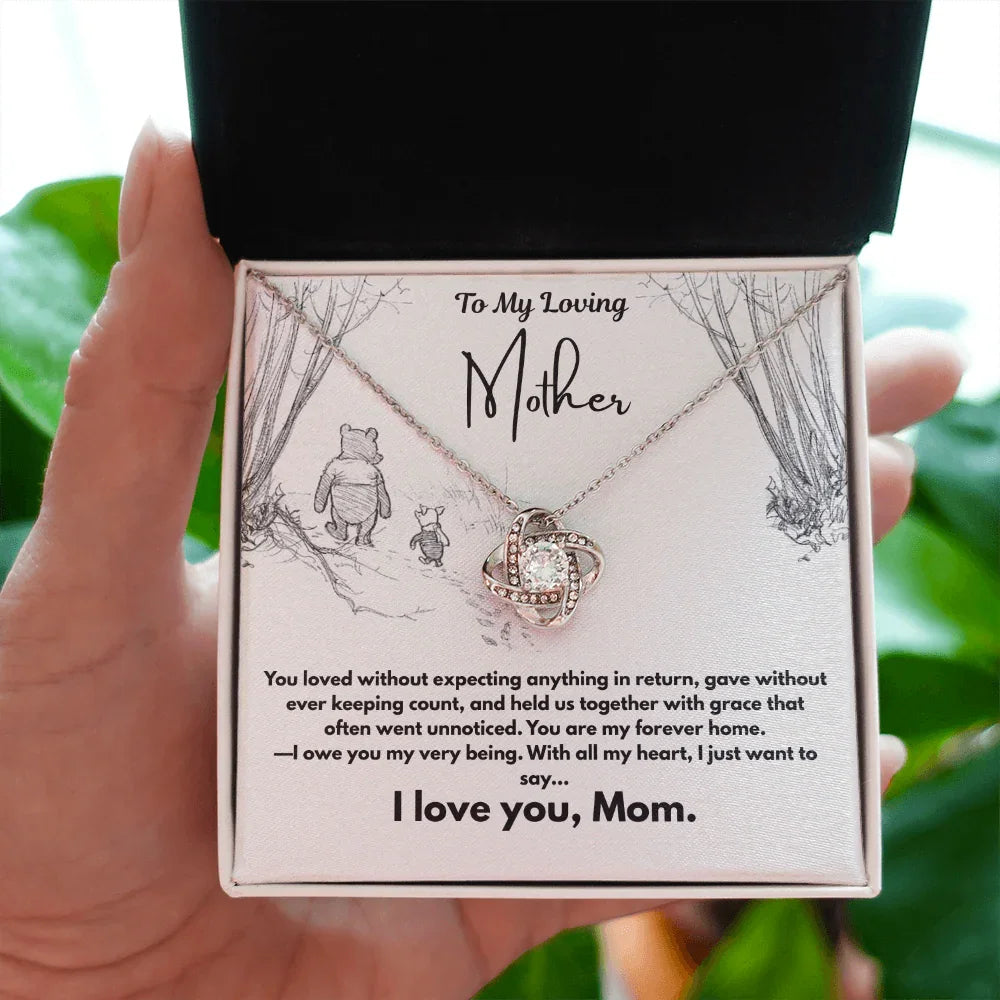 A Letter To My Loving Mother - Love Knot Necklace - Gift Set - SLDDL0139