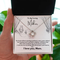 A Letter To My Loving Mother - Love Knot Necklace - Gift Set - SLDDL0139