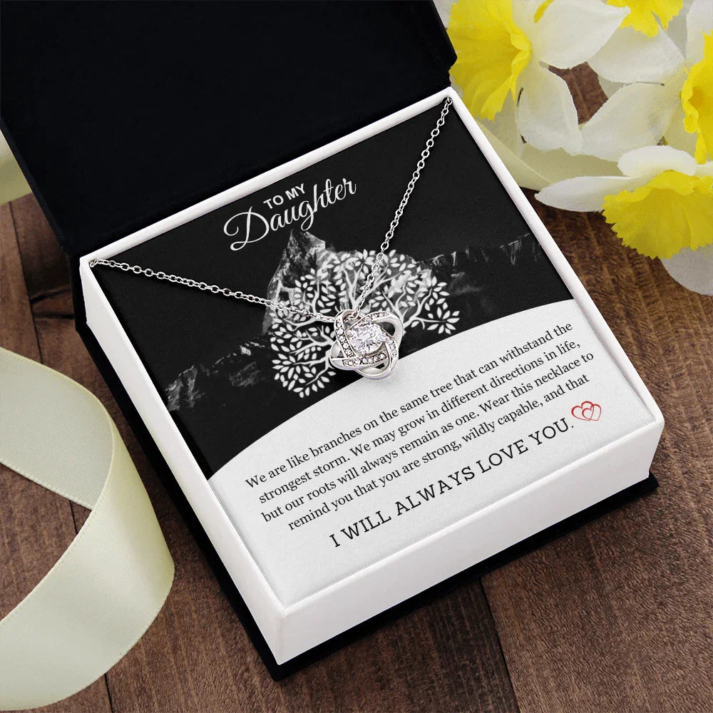 To My Daughter - Love Knot Necklace - Gift Set - SLDDL0093 - Sunshine Letters Co
