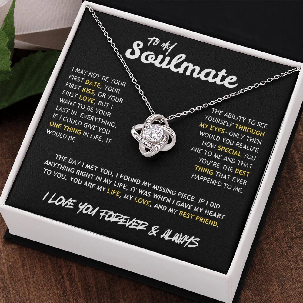 To My Soulmate - Love Knot Necklace - Gift Set - SLDDL0087 - Sunshine Letters Co