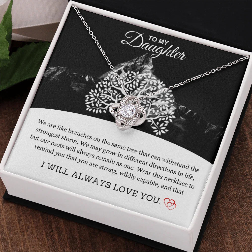 To My Daughter - Love Knot Necklace - Gift Set - SLDDL0093 - Sunshine Letters Co