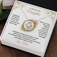 To My Beautiful Daughter - Love Knot Necklace - Gift Set - SLDDL0089 - Sunshine Letters Co
